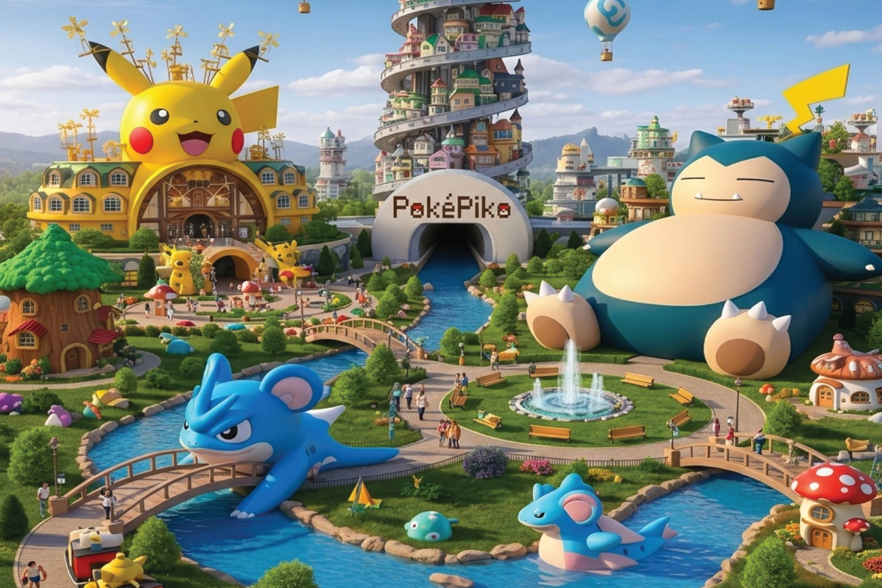 Amplop kuning Pokepiko dengan logo dan karakter pixel